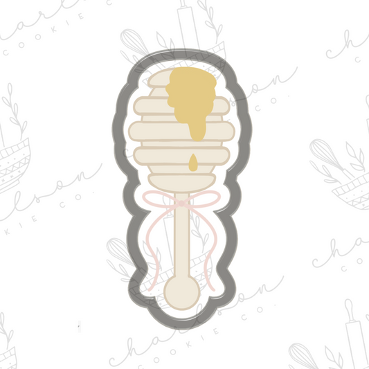 Honey dipper with bow cookie cutter