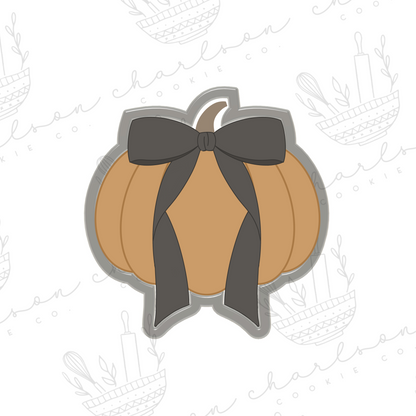 Pumpkin with bow cookie cutter (Bougecookieco)