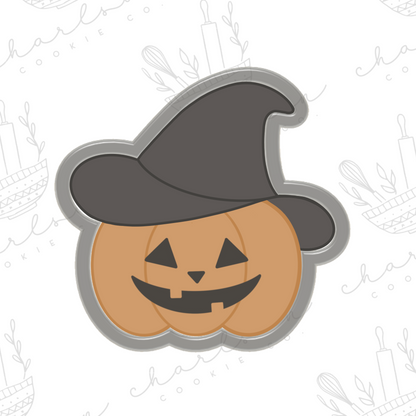 Pumpkin with witch hat cookie cutter