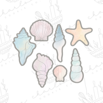 Sea theme cookie cutters (Linen & Gray)