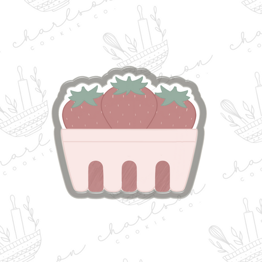 Strawberry carton cookie cutter
