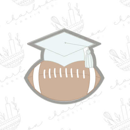 Football graduation cap cookie cutter