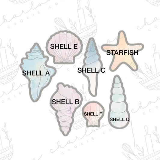 Sea theme cookie cutters (Linen & Gray)