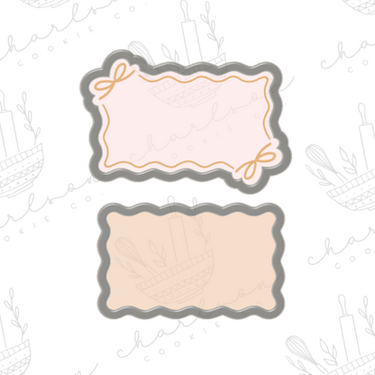 Wavy rectangle plaque (Skinny) cookie cutter