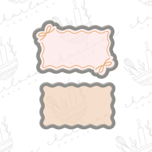 Wavy rectangle plaque (Skinny) cookie cutter