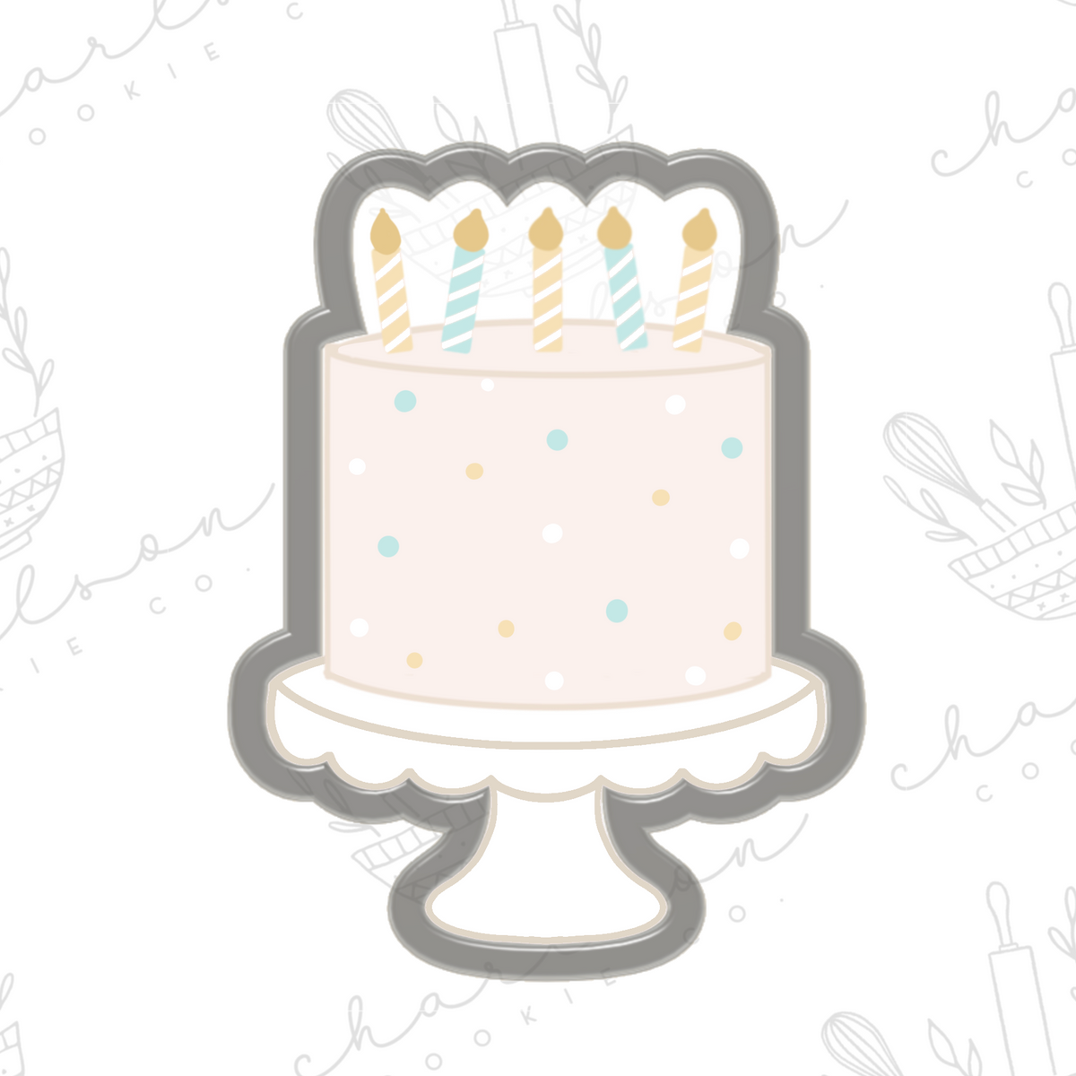 Cake with candles cookie cutter