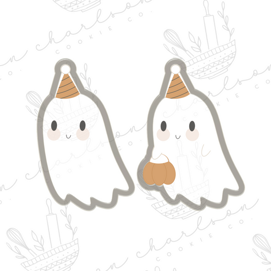 Ghost no. 2 with party hat cookie cutter