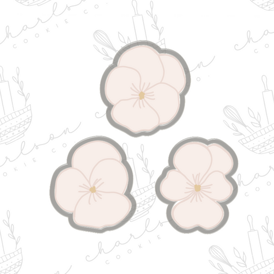 Pansy flower (single cookie cutter (Linen & Gray)