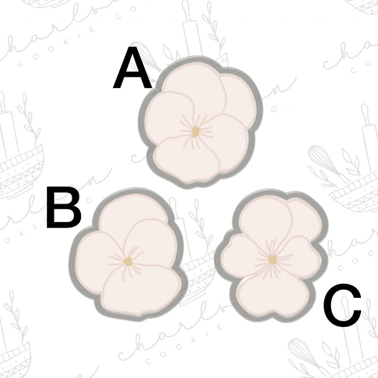 Pansy flower (single cookie cutter (Linen & Gray)