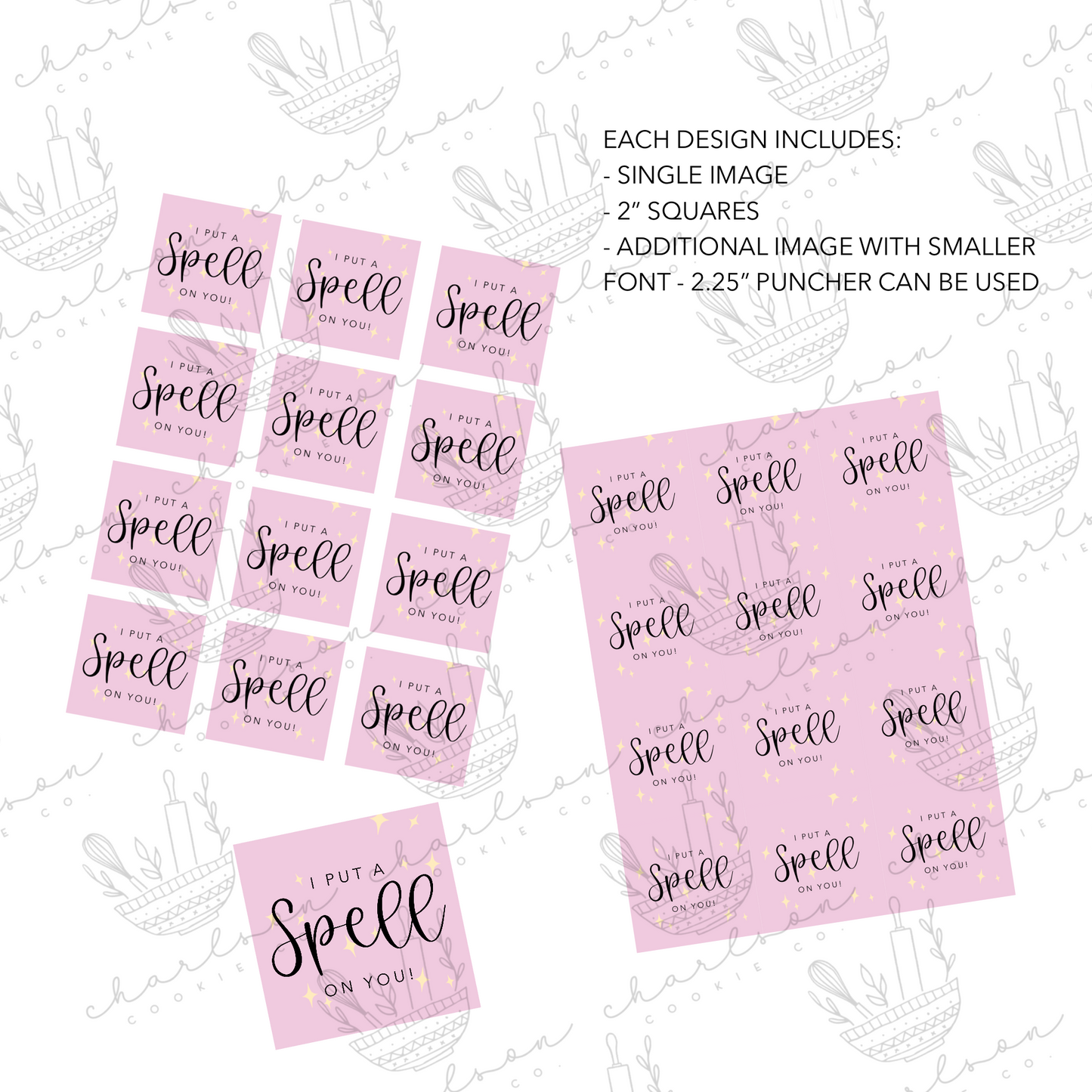 I put a spell on you / Trick or treat - includes 3 halloween designs - print template / Instant digital download