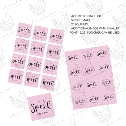 I put a spell on you / Trick or treat - includes 3 halloween designs - print template / Instant digital download