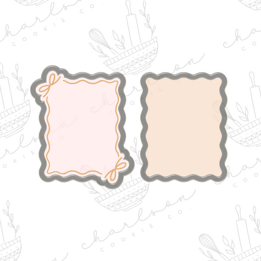 Wavy rectangle plaque (Wide) cookie cutter