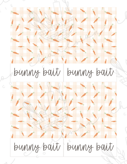 Bunny bait - mini 5" x 3.5" cookie card template  (4 images on 1 page) / Instant digital download