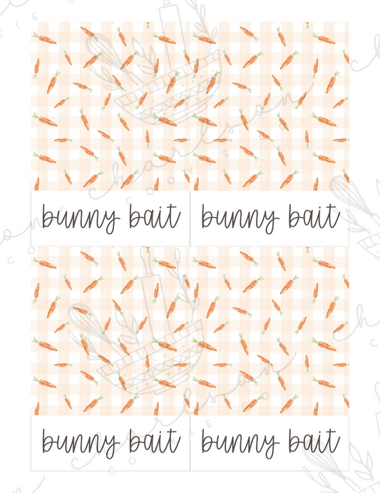 Bunny bait - mini 5" x 3.5" cookie card template  (4 images on 1 page) / Instant digital download
