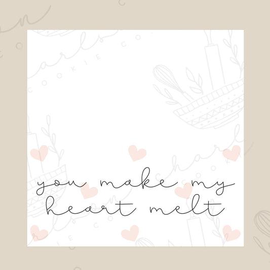You make my heart melt bag toppers 4x4 and 5x4 / 2 files Instant digital download