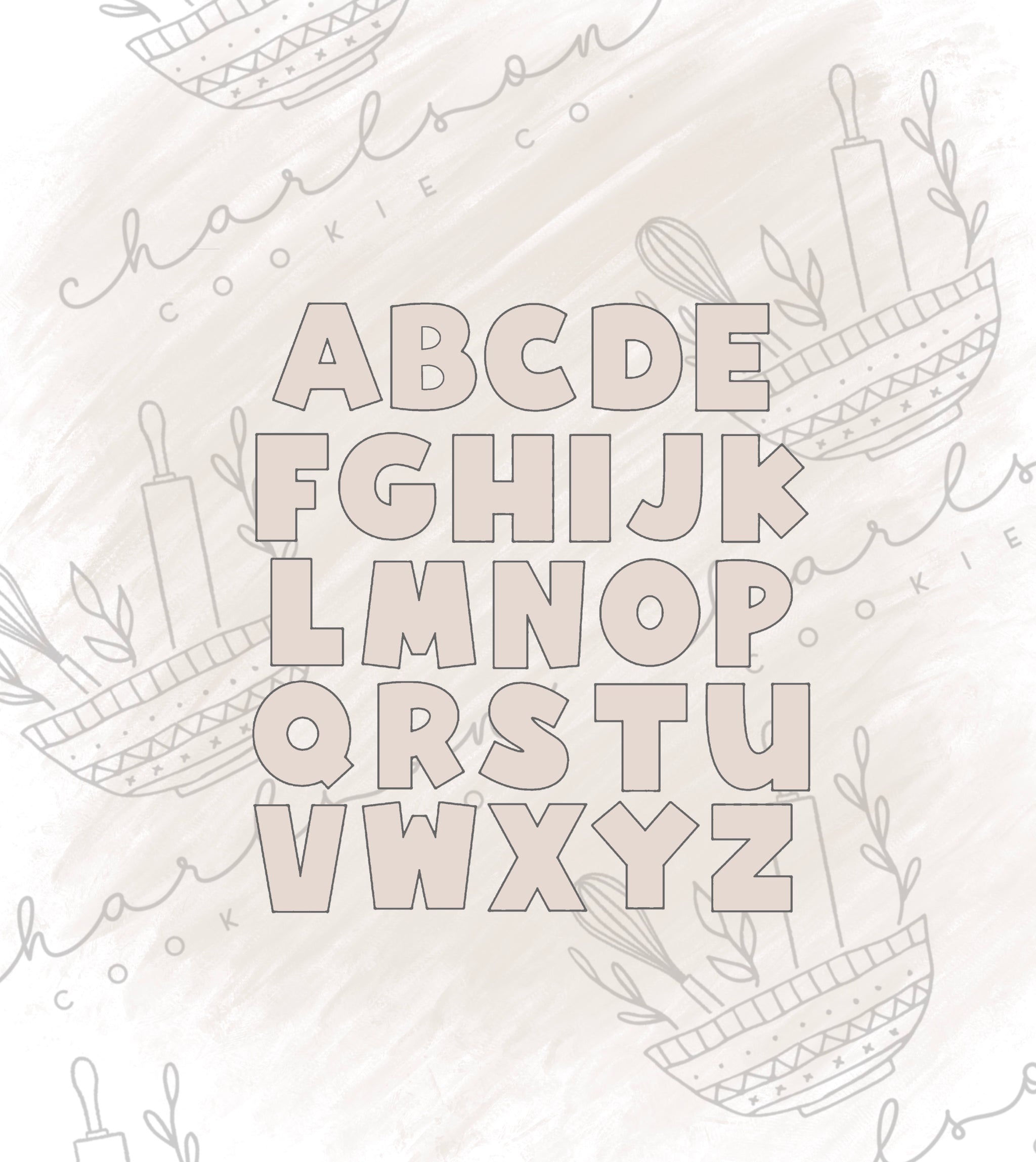 Alphabet letters A-Z cookie cutter – Charlson Cookie Co.
