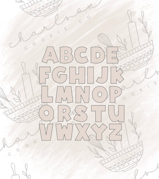 Alphabet letters A-Z cookie cutter