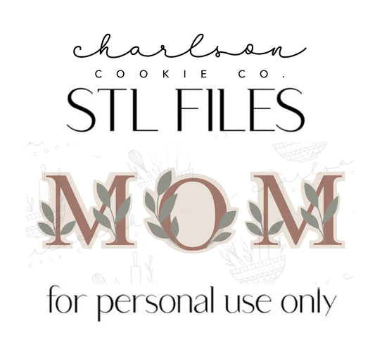 Floral mom lettering M & O STL files (digital files) / personal use only