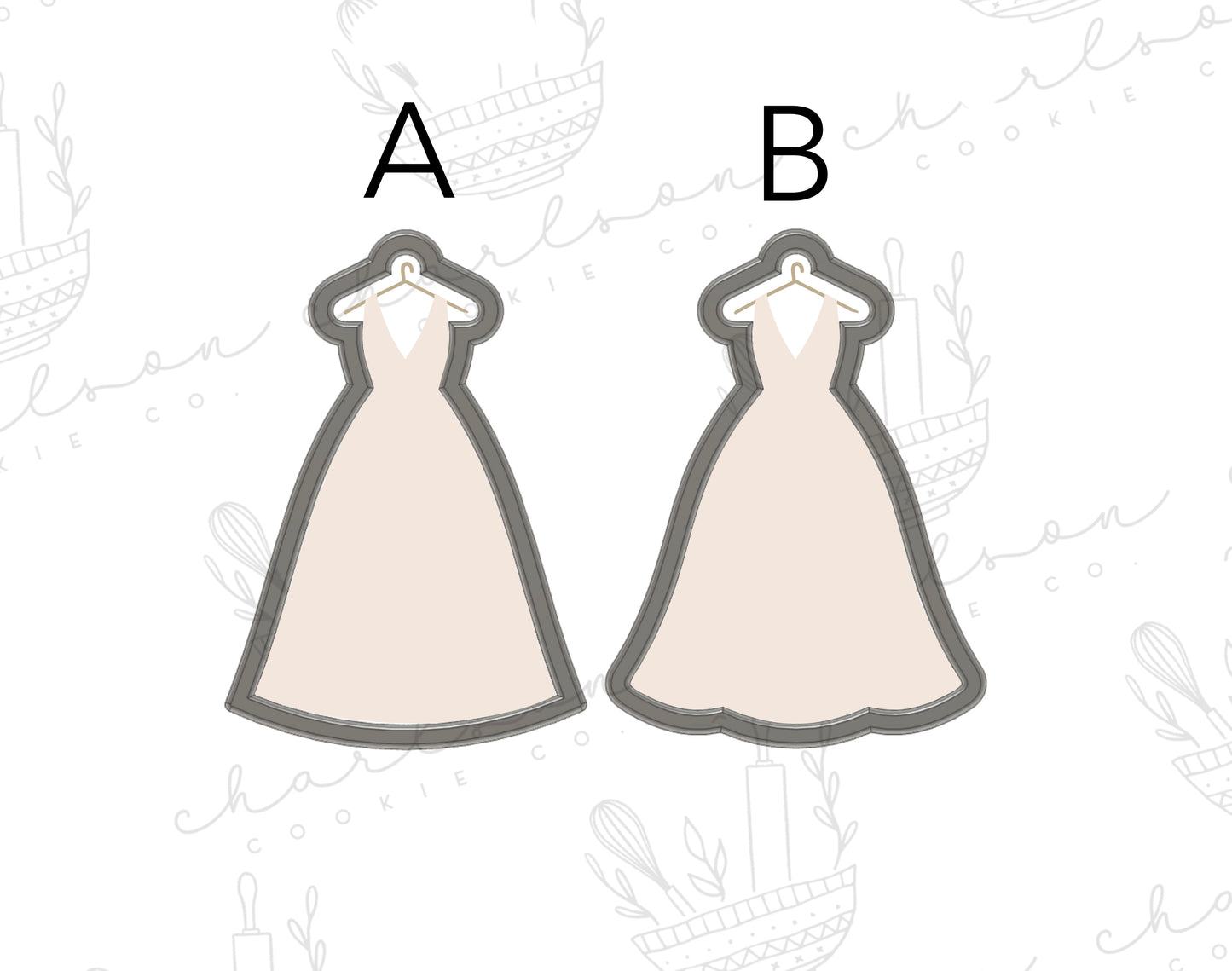 Dress on hanger cookie cutter