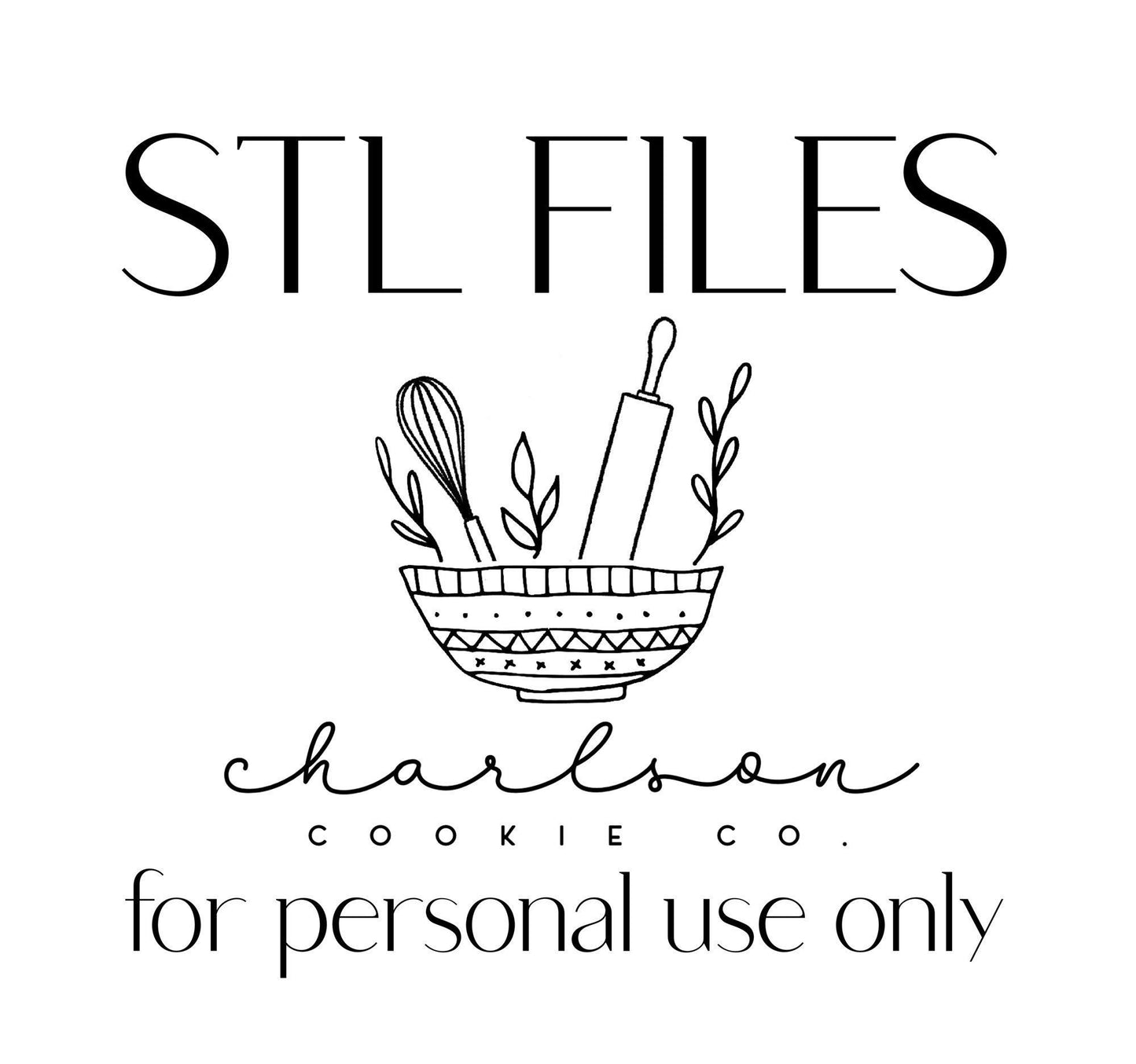 STL files / Baker's 5 cutters set 4" (skinny version) / digital files - personal use only