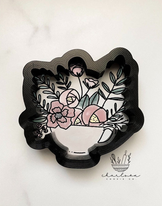 Floral cup cookie cutter