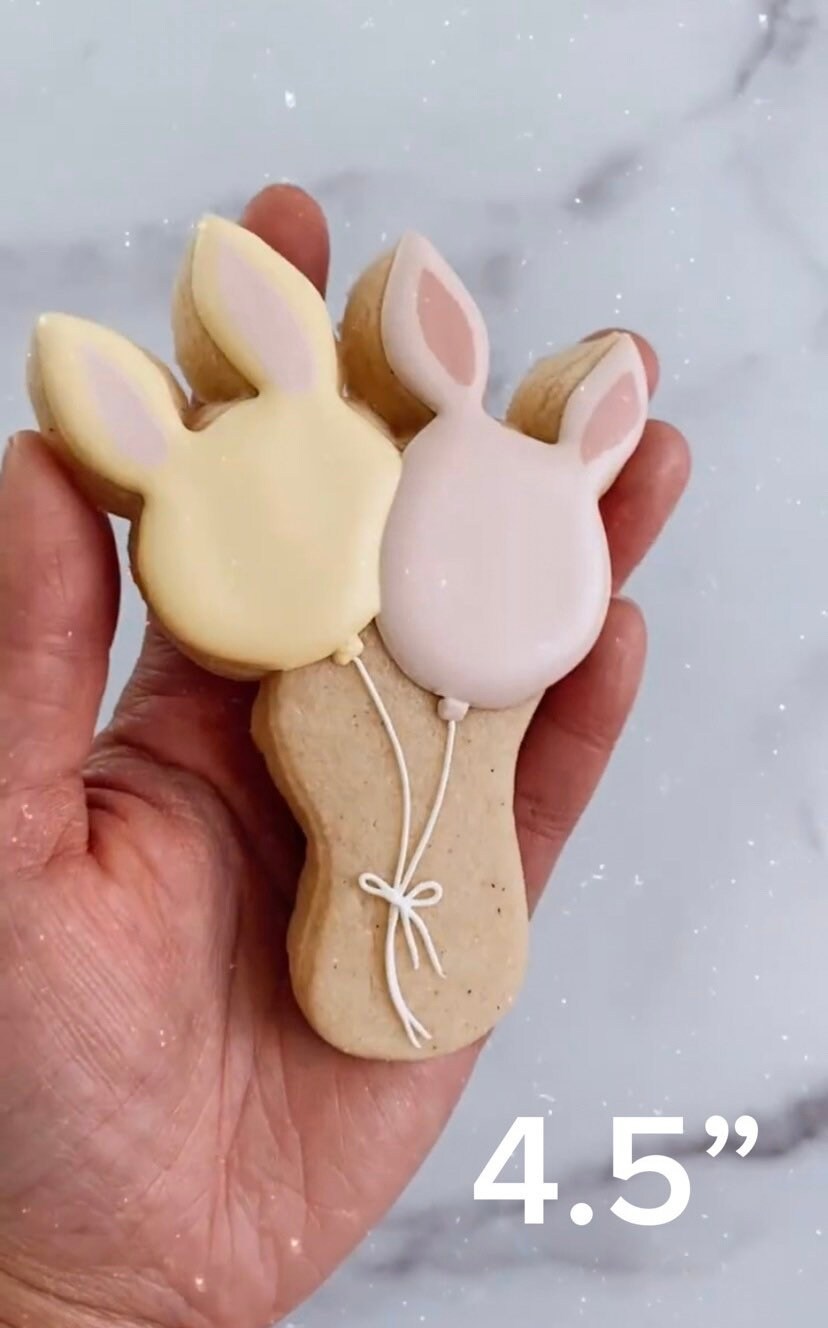 Bunny balloons cookie cutter