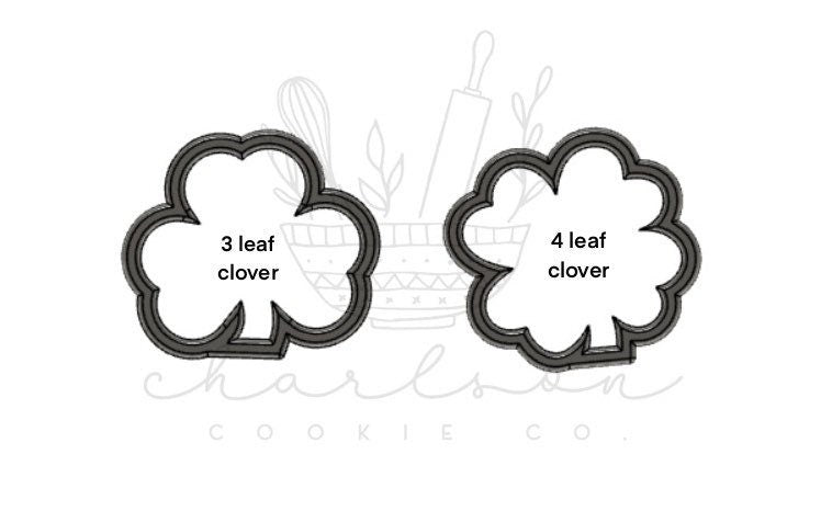 Shamrock / 3 leaf & 4 leaf clovers cookie cutters