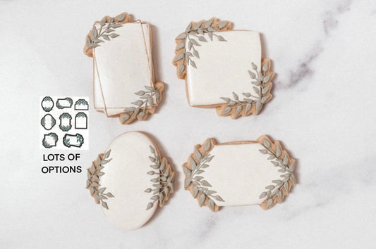 Plaques with greenery cookie cutter
