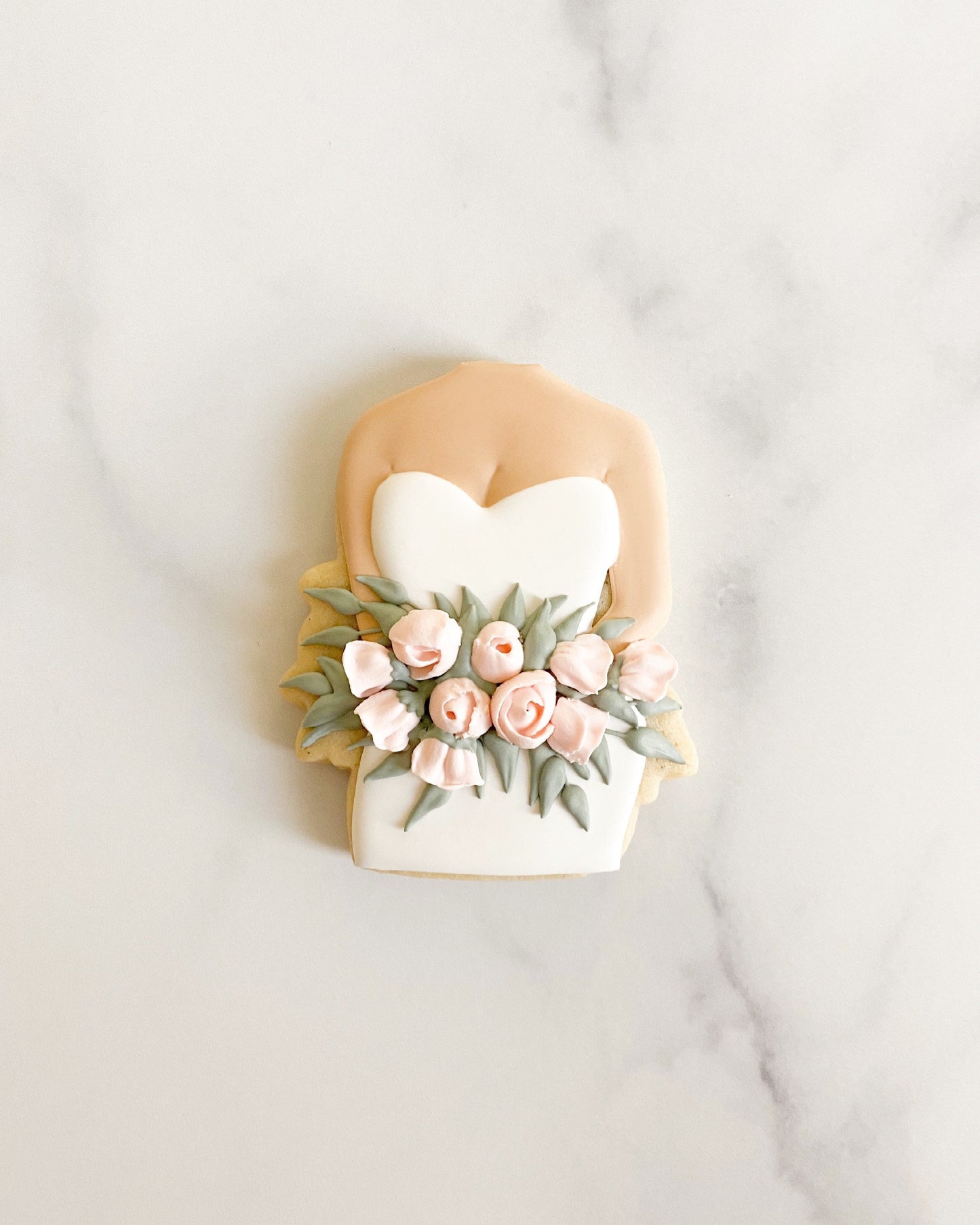 Wedding dress with floral cookie cutter