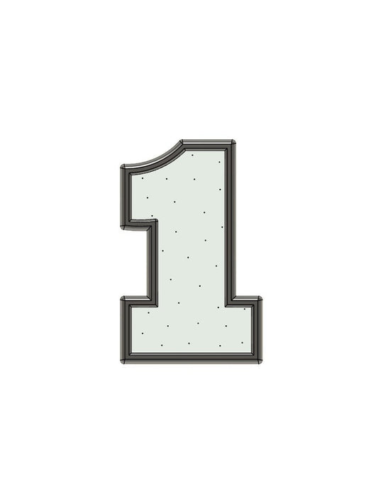 Number 1 (style 2) cookie cutter