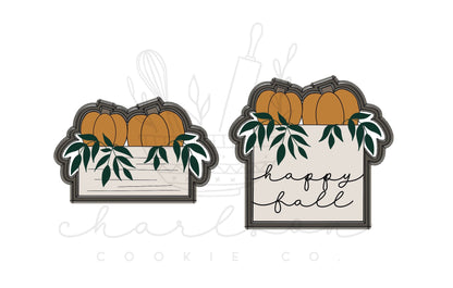 Pumpkin plaque with greenery cookie cutter