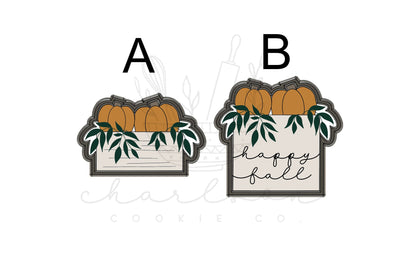 Pumpkin plaque with greenery cookie cutter