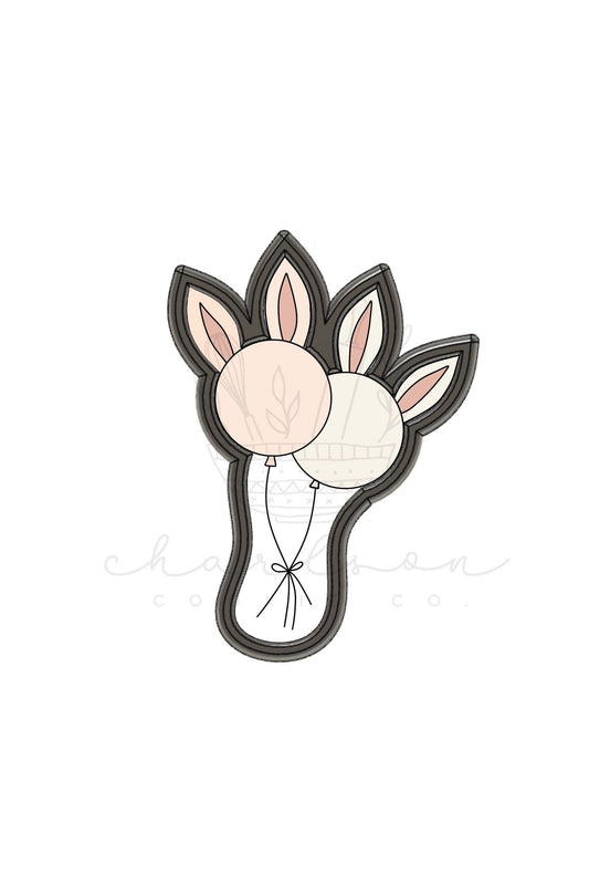 Bunny balloons cookie cutter