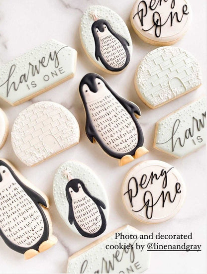 Penguin no. 1 cookie cutter (Linen & Gray)