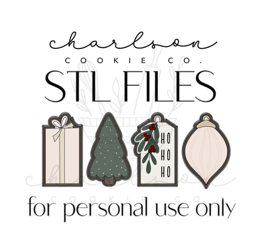 STL files / Tall Christmas / Holiday 4 cutters set 4" / digital files - personal use only