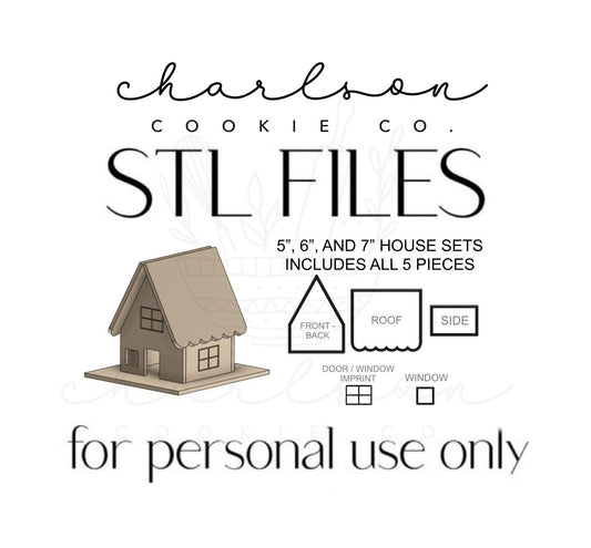 STL files / Gingerbread house (5"/6"/7") with add-ons cutters set / digital files - personal use only