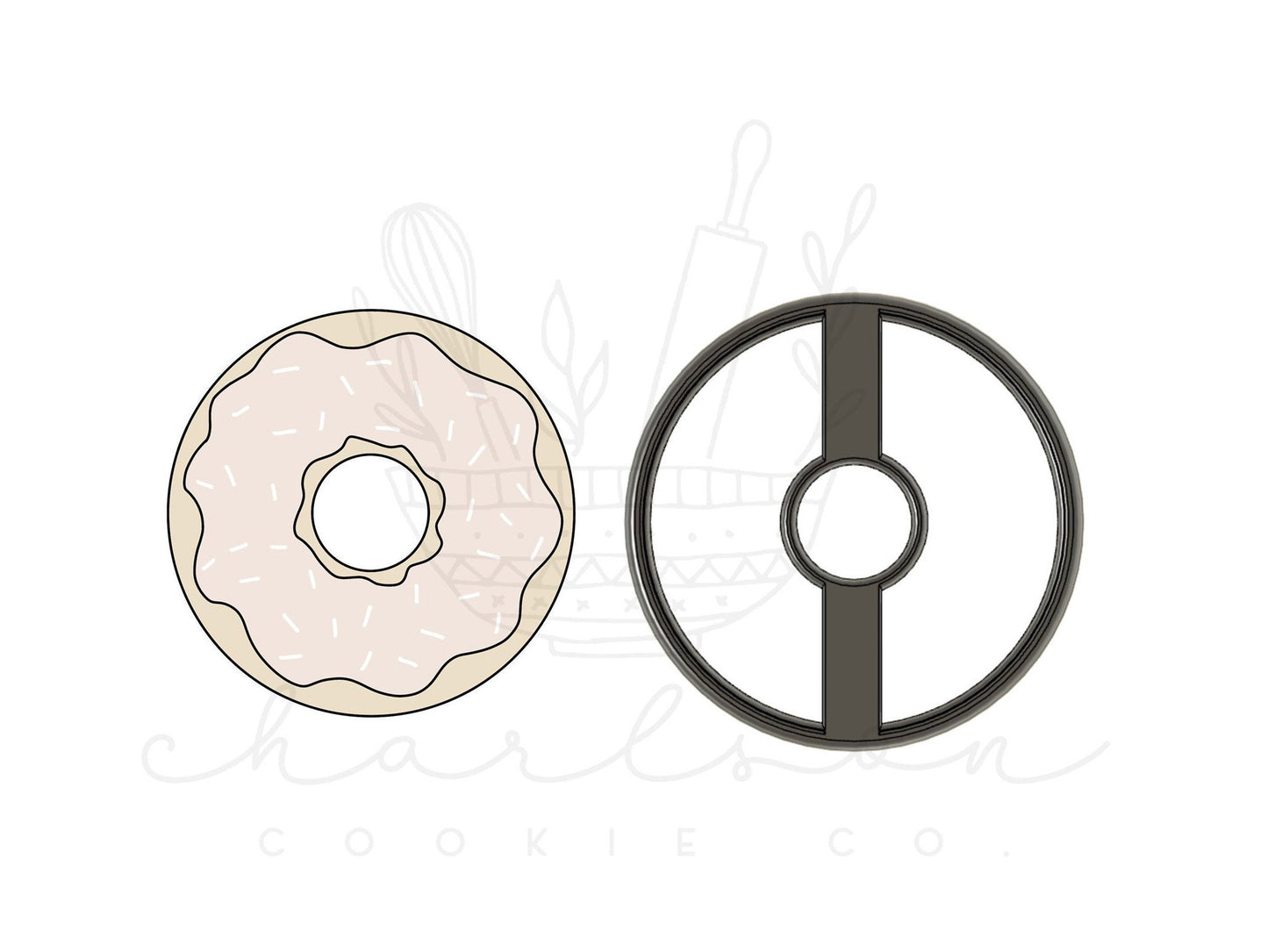Donut (with cut out) cookie cutter