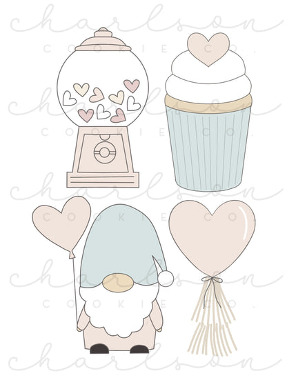 DIY cookie kit (Valentine's day set A print) instruction card (2 files) / Instant digital download