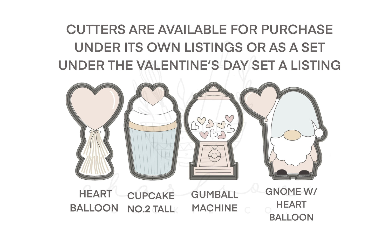 DIY cookie kit (Valentine's day set A print) instruction card (2 files) / Instant digital download