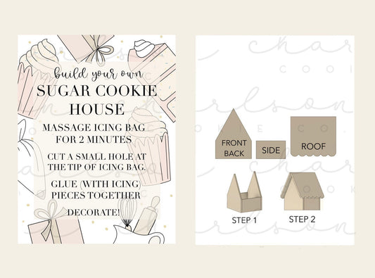 BYO Sugar cookie house (Baker's set print) / instruction card (2 files) / Instant digital download