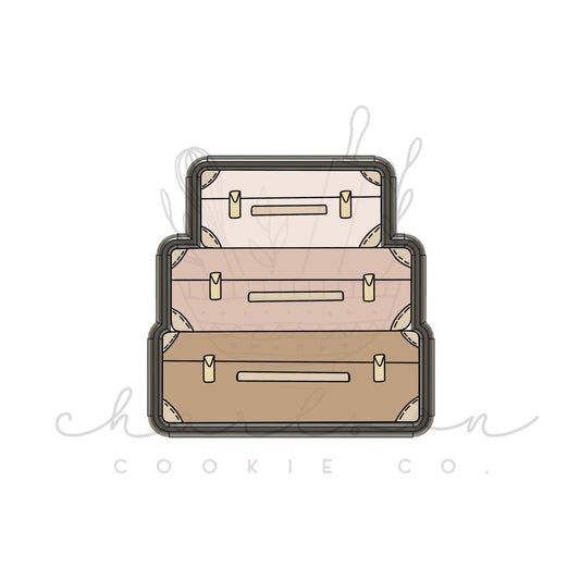 Stacked suitcases luggage cookie cutter