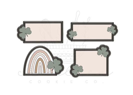 Plaques with shamrocks cookie cutter