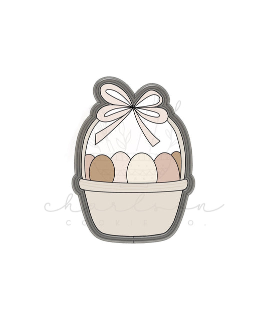 Basket with bow cookie cutter