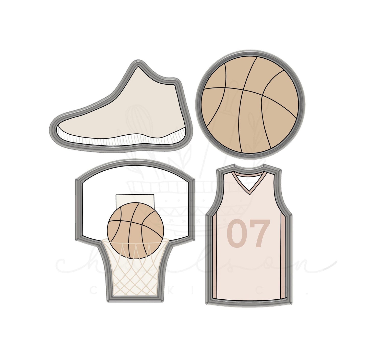 Basketball cookie cutter