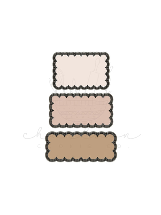 Scalloped rectangle cookie cutter