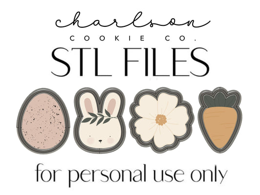 STL files / Easter set B (4pc) cutters set / digital files - personal use only