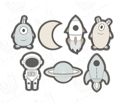 Space theme cookie cutters