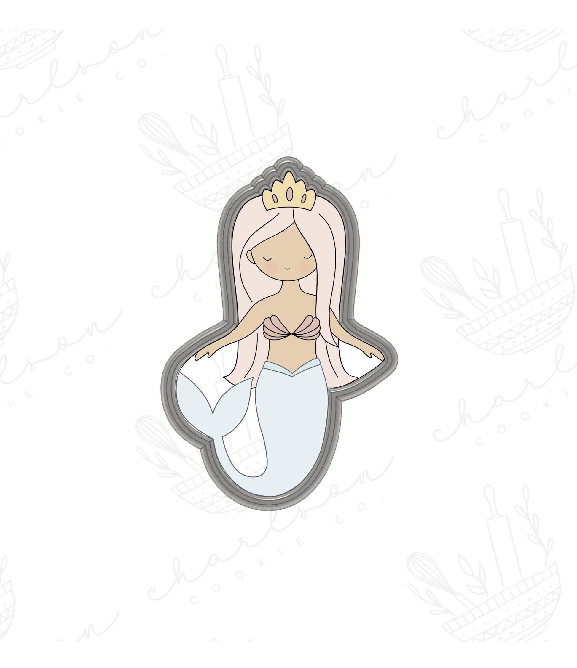 mermaid dress cookie cutter Mermaid Wedding Dress cookie cutter