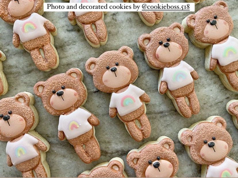Teddy Bear Fondant Cookies - 12 per 9x13 Gift Platter