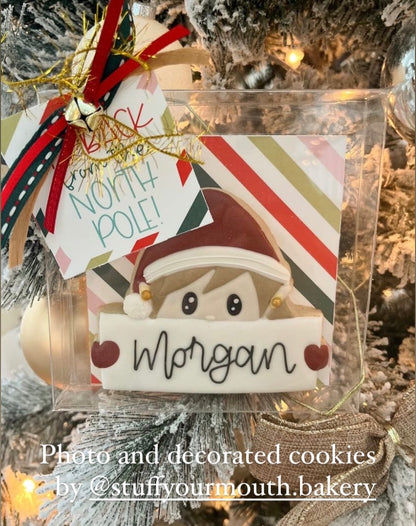 Elf banner cookie cutter